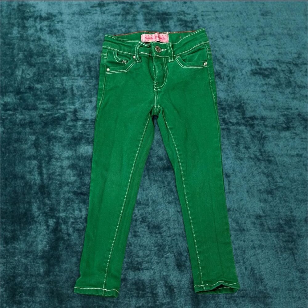Y2K Cutie Patootie Green Skinny Jeans Pants Youth Size 5